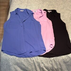 Express Women's Sleeveless Portofino Blouse Set - Blue, Lilac, Black